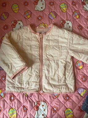Zara light pink quilted jacket girl